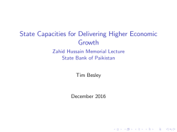 State Capacities for Delivering Higher Economic Growth