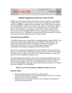 Digital Engagement Director, Run to Win