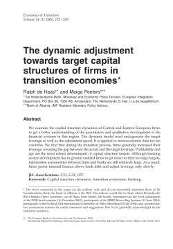 The dynamic adjustment towards target capital structures of firms in