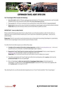 COPENHAGEN TRAVEL AGENT OFFER 2016