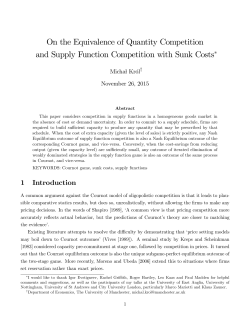 On the Equivalence of Quantity Competition and Supply Function