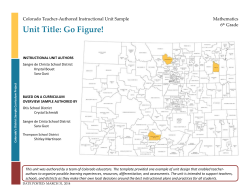 Sample Instructional Unit - Colorado Department of Education