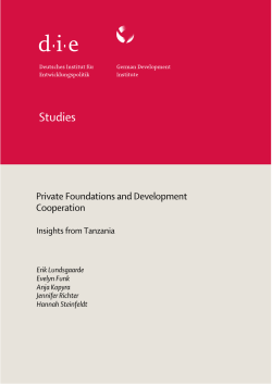 Private Foundations and Development Cooperation