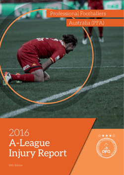 2016 A-League Injury Report - Professional Footballers Australia