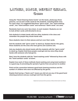 LATHER, RINSE, DEFEAT GERMS. Game