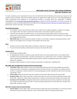McCombs Career Services Recruiting Guidelines