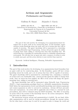 Actions and Arguments: 1 Introduction