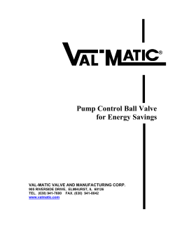 Pump Control Ball Valve for Energy Savings - Val