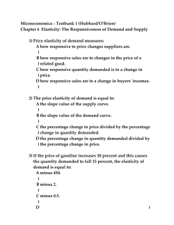 Microeconomics - Testbank 1 (Hubbard/O`Brien)