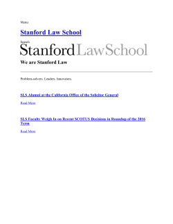 Stanford Law School: Welcome to SLS