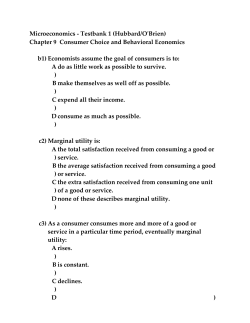 Microeconomics - Testbank 1 (Hubbard/O`Brien)