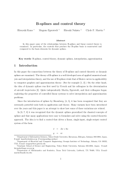 B-splines and control theory
