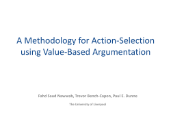 A Methodology for Action-Selection using Value Based Argumentation