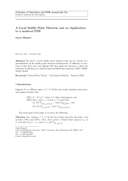 A Local Saddle Point Theorem and an Application to a nonlocal PDE