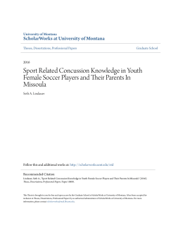 Sport Related Concussion Knowledge in Youth Female Soccer