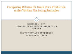 Comparing Returns for Grain Corn Production under Various