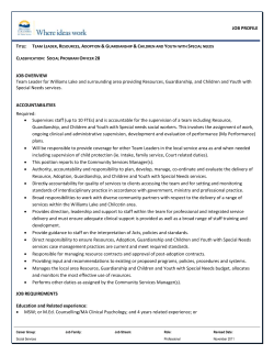 Team Leader, Integrated Services