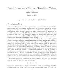 Dyson`s Lemma and a Theorem of Esnault and Viehweg