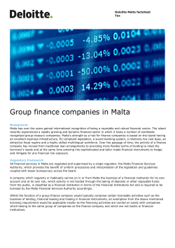 Deloitte Malta factsheet | Group finance companies in Malta
