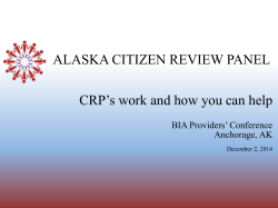 2014 BIA Presentation - Alaska Citizen Review Panel