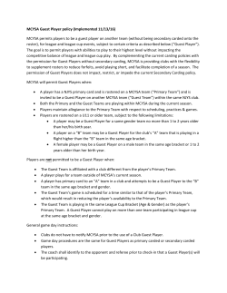 MCYSA Guest Player policy (Implemented 11/13/16) MCYSA