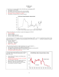 ECN202 Sp 16: Exam1A 1. Given the way we measure GDP, which