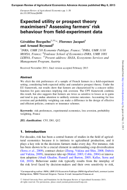 Expected utility or prospect theory maximisers? Assessing farmers