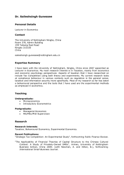 Dr. Saileshsingh Gunessee - University of Nottingham Ningbo China