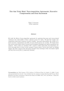 Non-competition Agreements, Executive Compensation and Firm