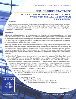 DBIA PosItIon stAtement - Design