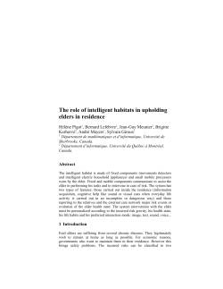 The role of intelligent habitats in upholding elders in