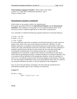 Programming Languages Semantics / Mooly Sagiv, Eran Yahav