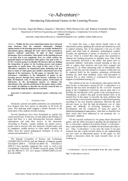 Introducing Educational Games in the - e-UCM