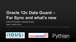 Oracle 12c Data Guard * Far Sync and what*s new