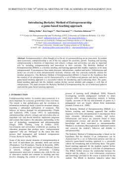 Introducing Berkeley Method of Entrepreneurship - a game