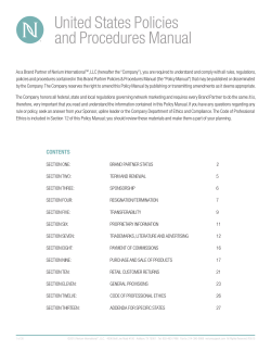 United States Policies and Procedures Manual