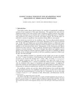 almost global existence for quasilinear wave equations - Math-UMN