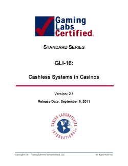 cashless gaming - Gaming Laboratories International
