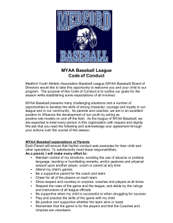 Medford Baseball Code of Conduct