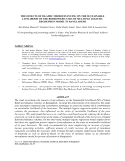 Keywords: Islamic Microfinance, Sustainable Livelihood, Islami Bank