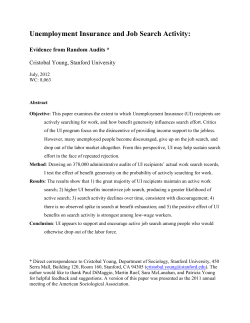 Unemployment Insurance and Job Search Activity