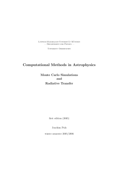 Monte Carlo Simulations/Radiative Transfer