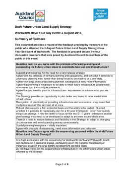 Draft Future Urban Land Supply Strategy Warkworth Have Your Say