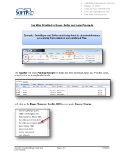 One Wire Credited to Buyer, Seller and Loan Proceeds