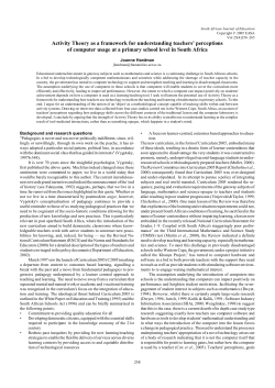 Activity Theory as a framework for understanding teachers