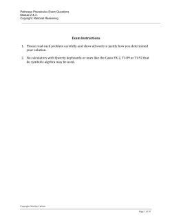 Pathways Precalculus Exam Questions (Module 2 3)