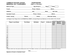 commack soccer league team roster memorial day tournament