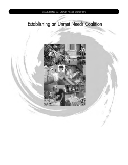 Establishing an Unmet Needs Coalition