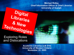 Digital Libraries - University of Guelph