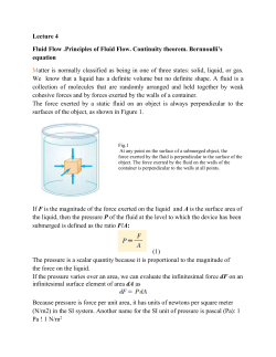 Lecture 4 Fluid Flow .Principles of Fluid Flow. Continuity theorem